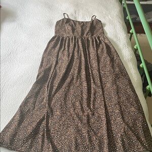 Goodthreads Leopard Print Maxi with Pockets & Adjustable Straps, Size Medium